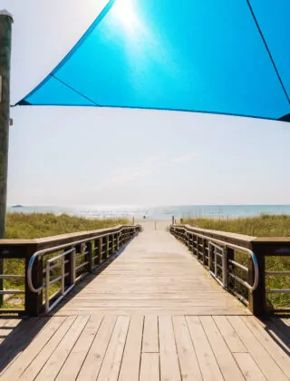 Wooden pathway to Carolina Beach.